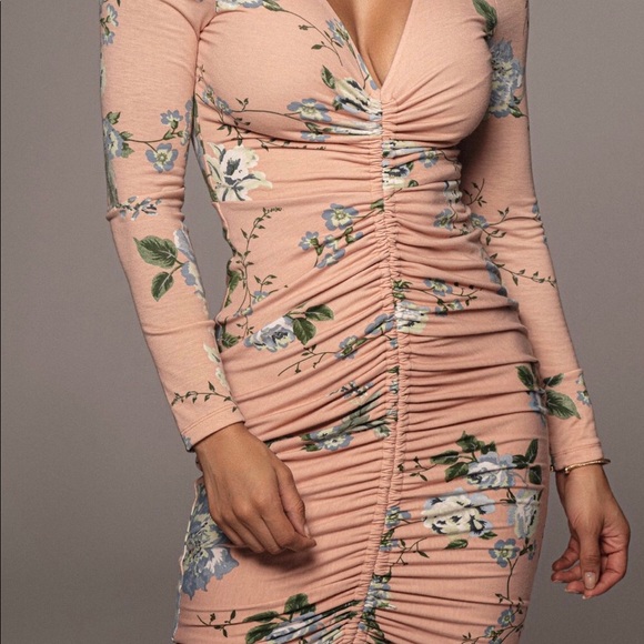 Floral Ruched Dress. - Picture 2 of 3